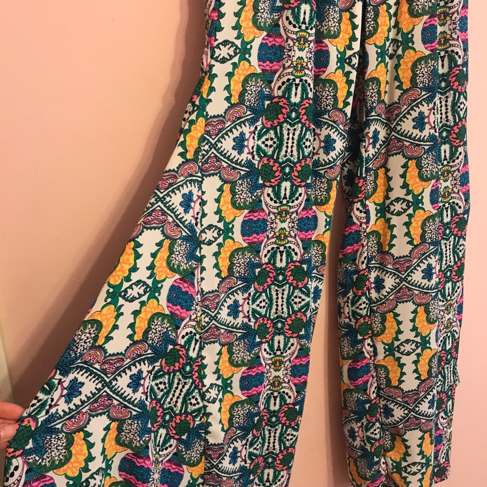 Pattern Multicolor Long Flowy Pants - Picture 2 of 3